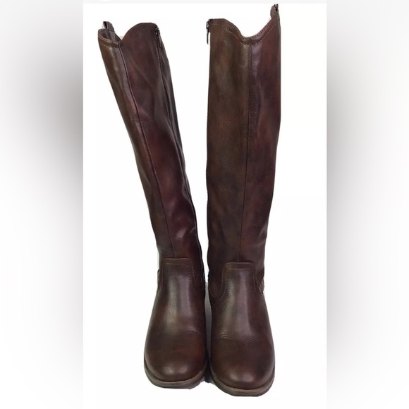 G.H Bass & Co Equestrian Knee High Brown Leather Extended Calf Boots Size 6.5M - Picture 3 of 5